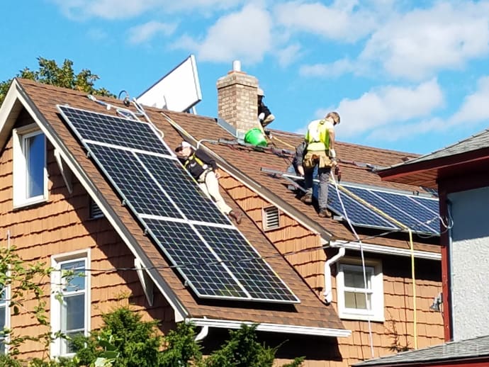 solar panel roof install