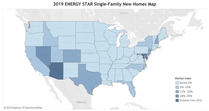 2019 ENERGY STAR Homes By State