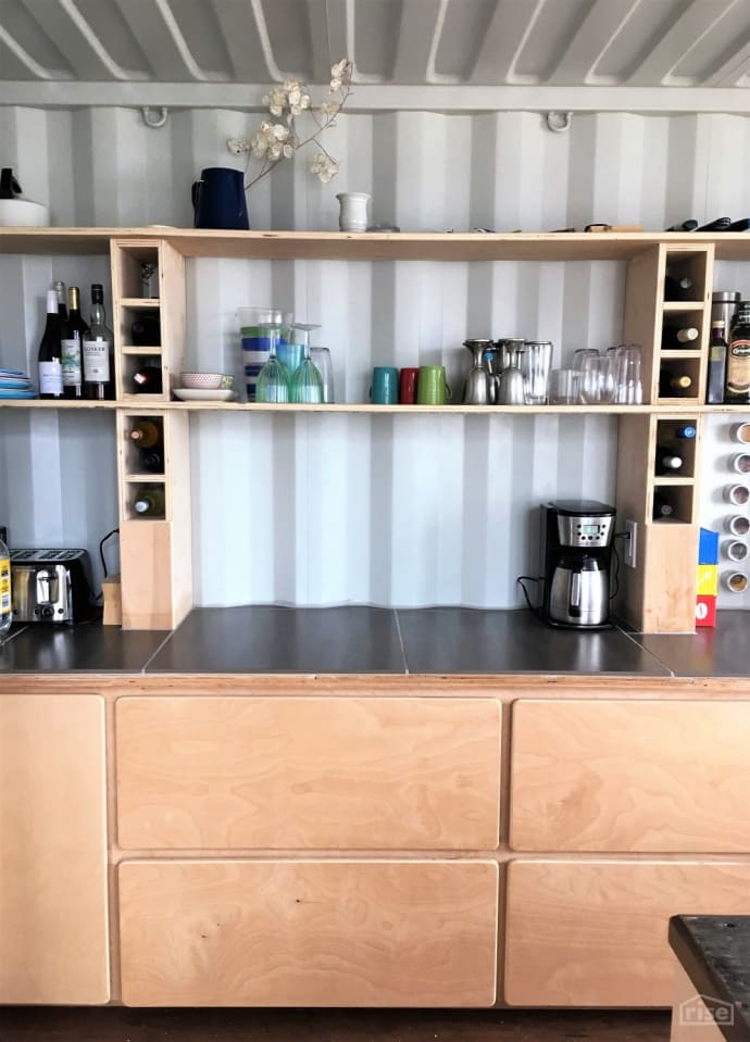 container home kitchen counter