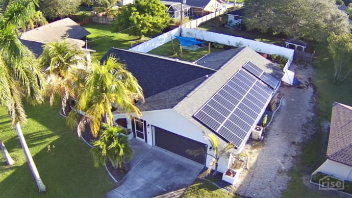 Attainable Home Aerial View of Solar Installation