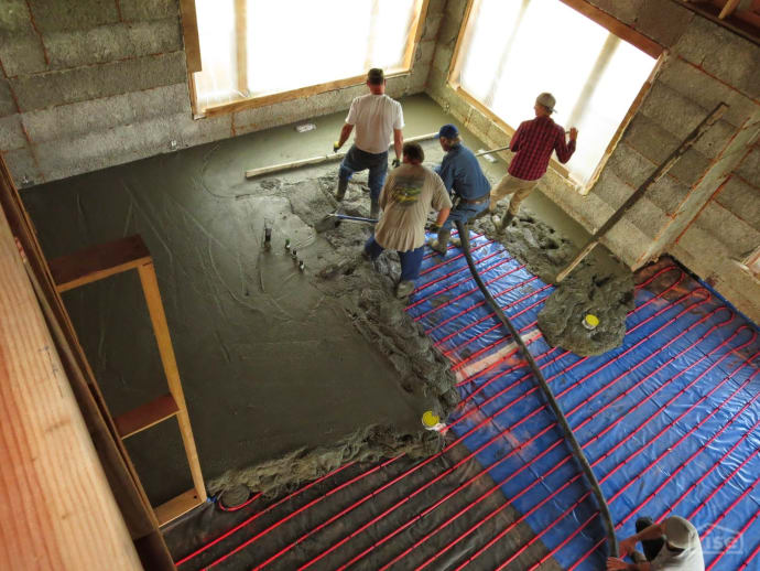 Concrete Floor Pour and Radiant Heating