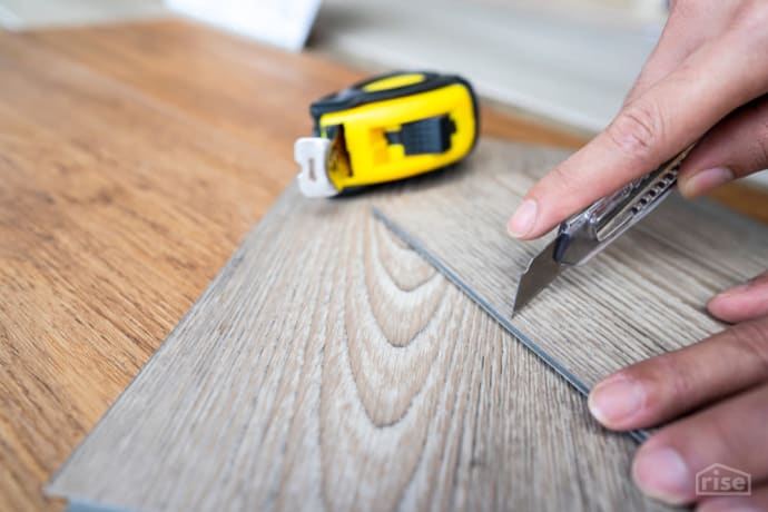 Cutting vinyl plank flooring 2024 with a miter saw