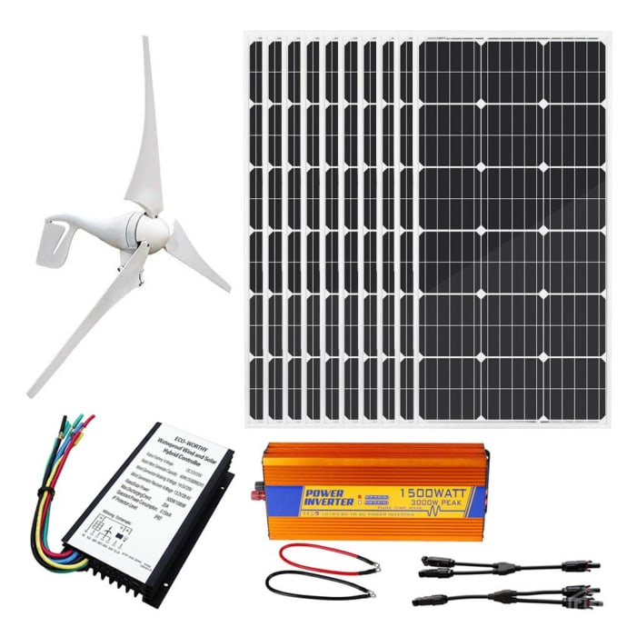 Eco-Worthy 1400W Off Grid Kit Wind Solar Panels Hybrid System