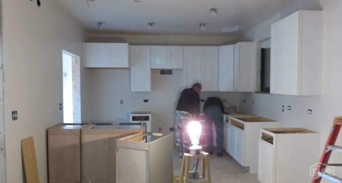 Factory Installed Kitchen Cabinets