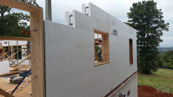 Side View of Fox Blocks Used for ICF Homes Project in Virginia Maria Saxton