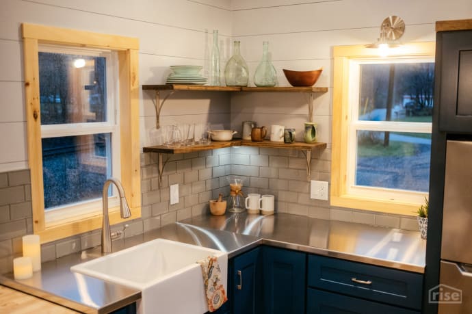 tiny house stainless steel kitchen