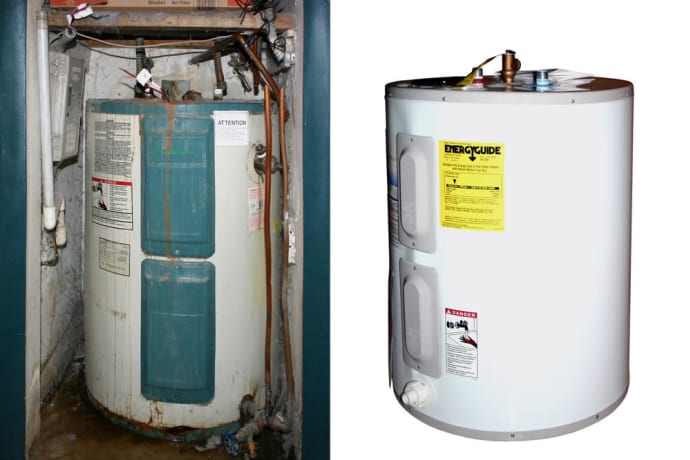 Old and New Water Heaters