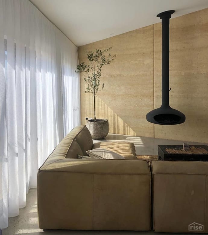 Rainbow Beach House Simon Hayward Design Rammed Earth Wall