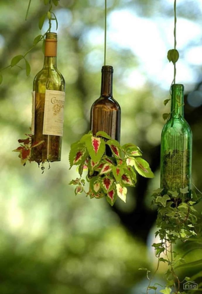 Recyclart.org Wine Bottle Planter