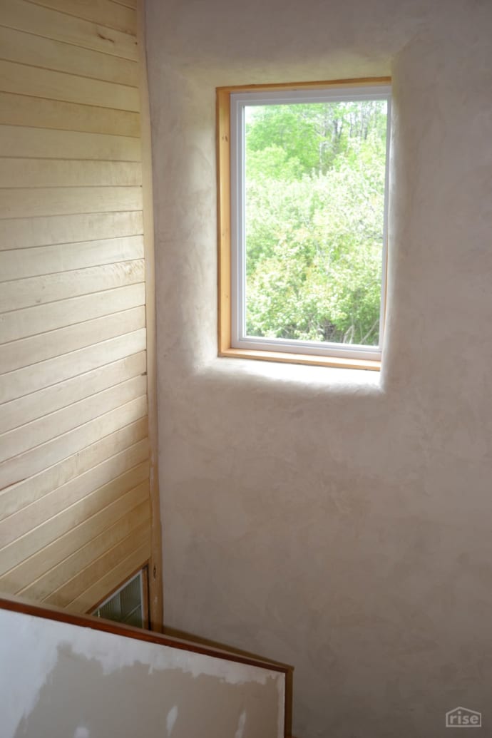 strawbale house staircase