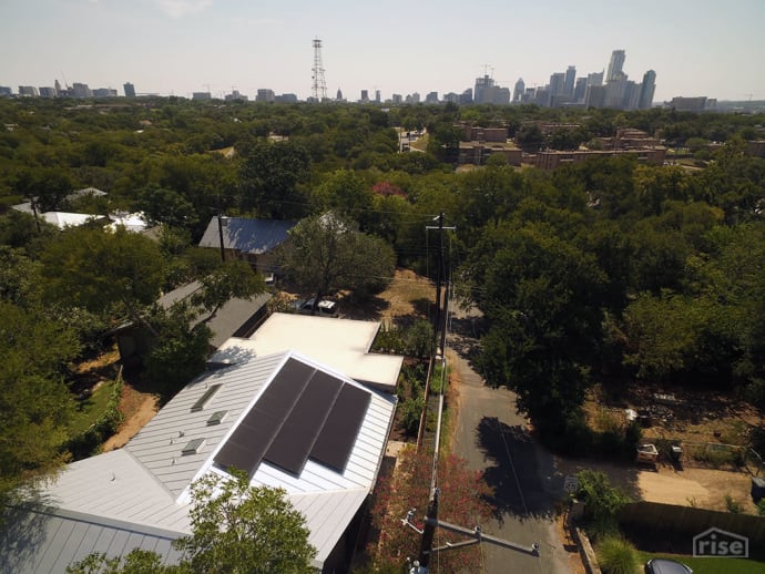 Texas Passive House, View of PV From Above