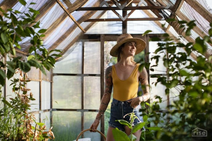 Woman in Greenhouse