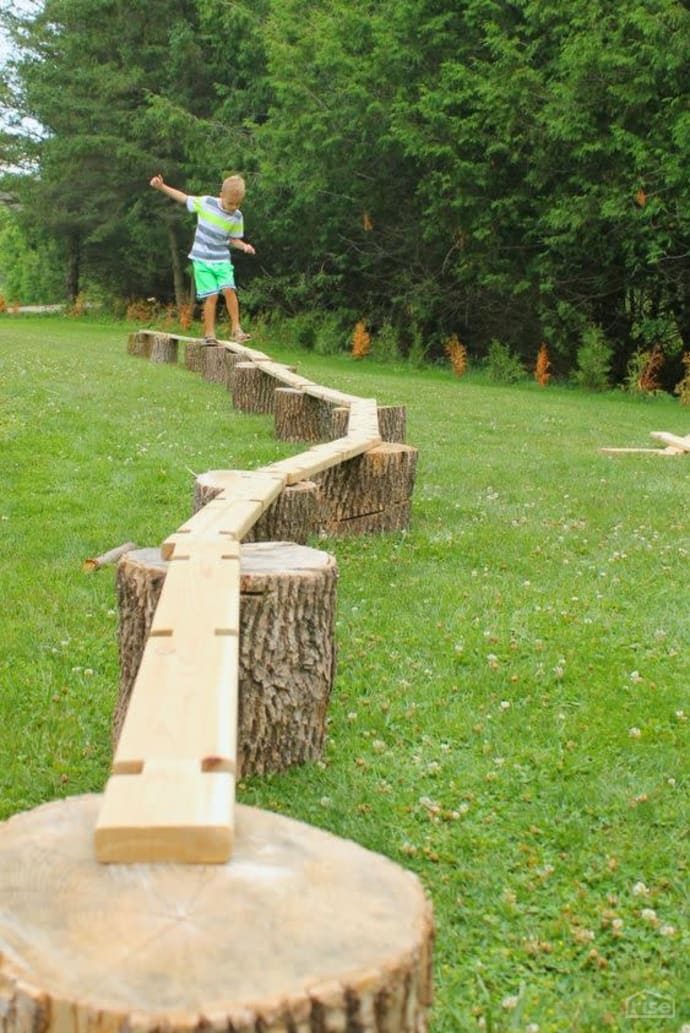 Wood Stumps Balance Beam How Wee Learn
