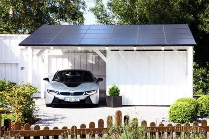 bmw solar charging carport