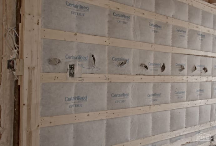 Cellulose insulation installed