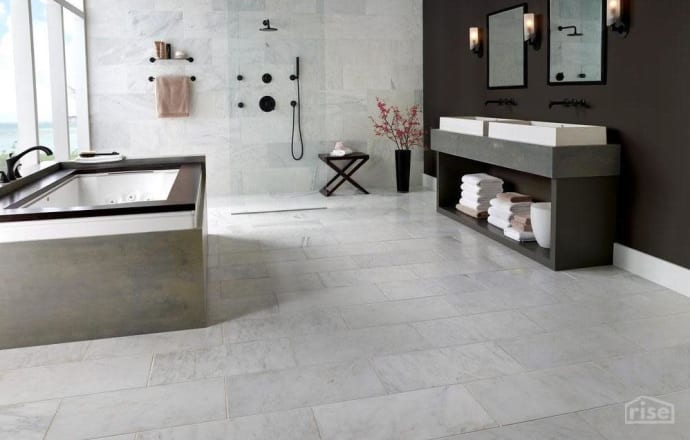 greecian white marble tile taracarra Home Depot