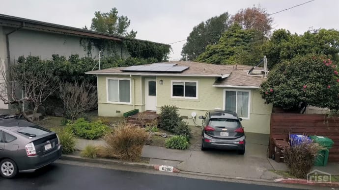 A grid-connected home with solar panels