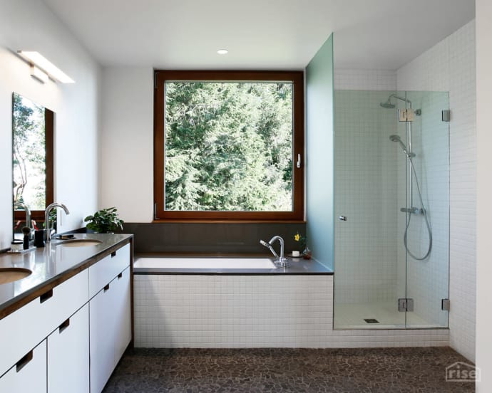 madrona passive house shower and tub