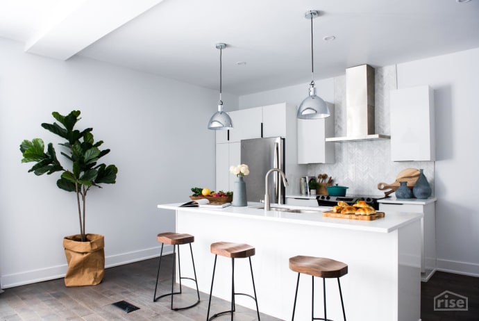 white open concept kitchen