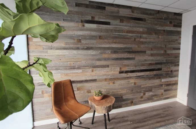reclaimed wood accent wall