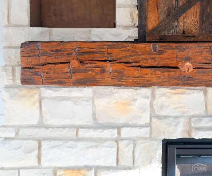reclaimed wood fireplace mantel