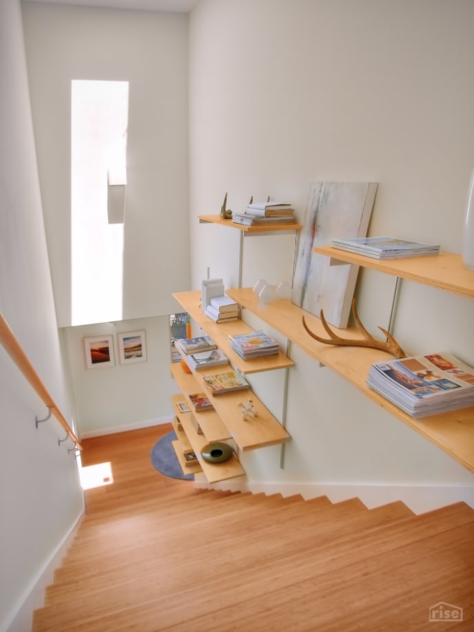 fivedot staircase with shelves