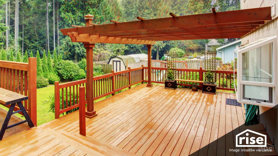 pergola and deck stained