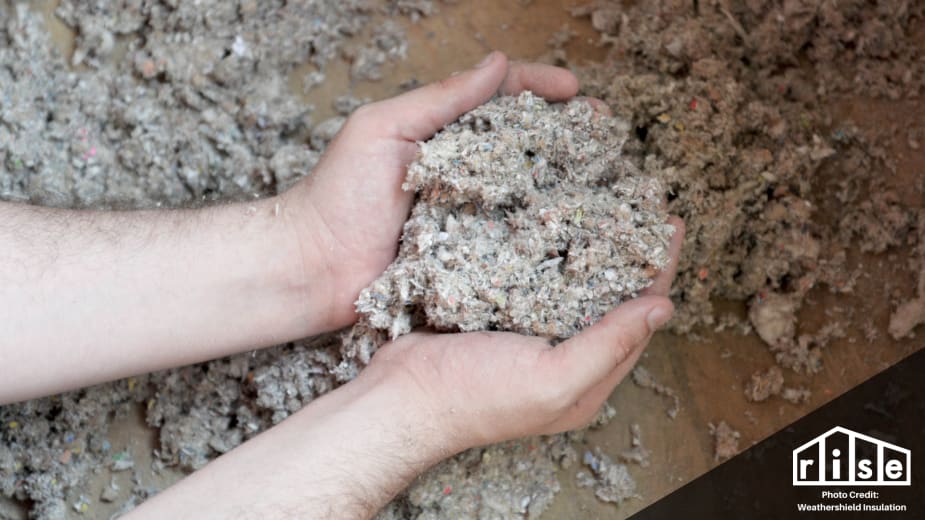 Blown cellulose store insulation