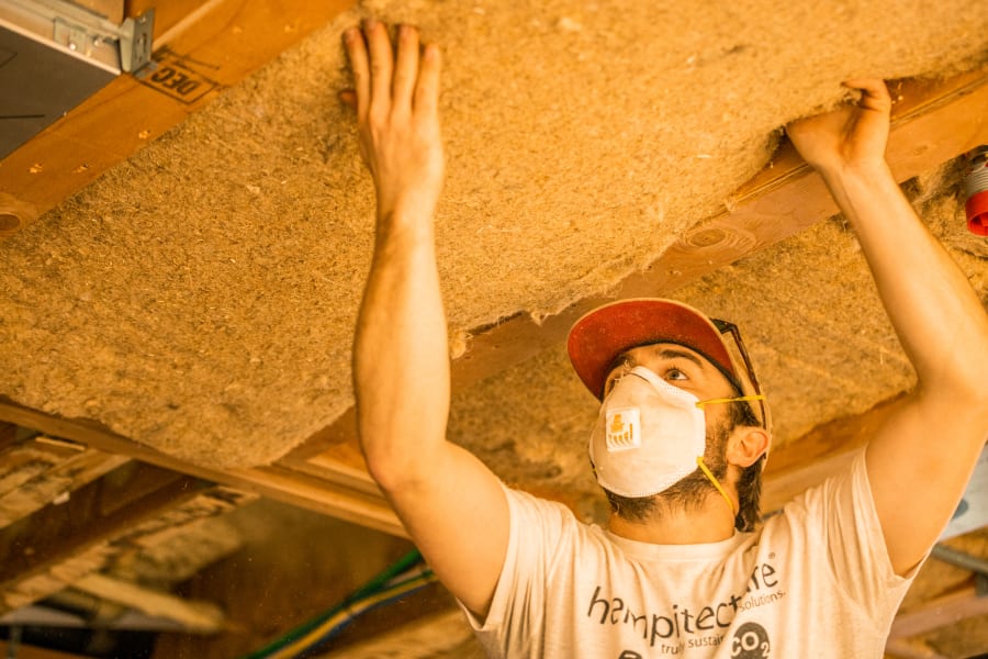Rise HempWool Installation With No Adhesive with Hemp Batt Insulation