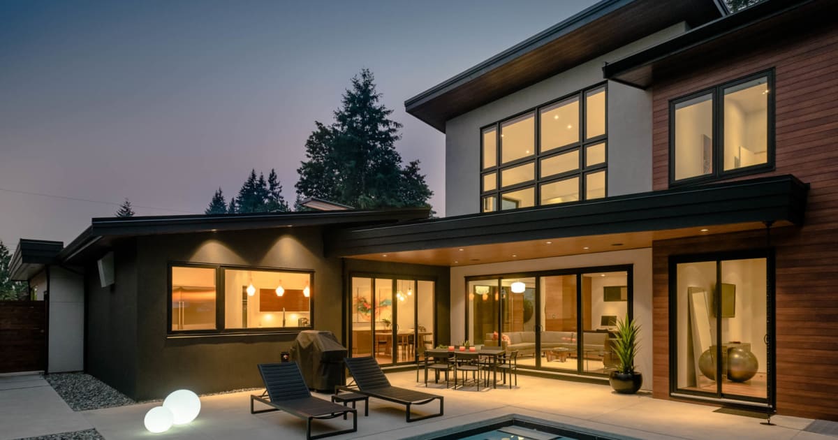 Rise Fort Langley Modern Blend Patio and Pool with Integrated LED