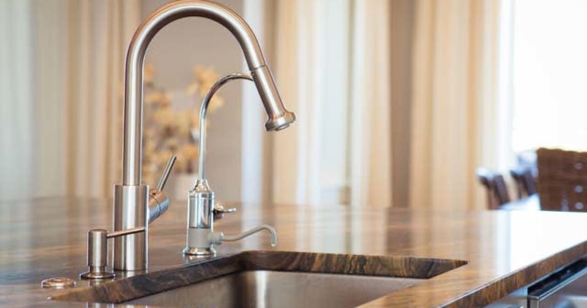 Rise Kitchen Island with LowFlow Kitchen Faucet by Winsome Construction