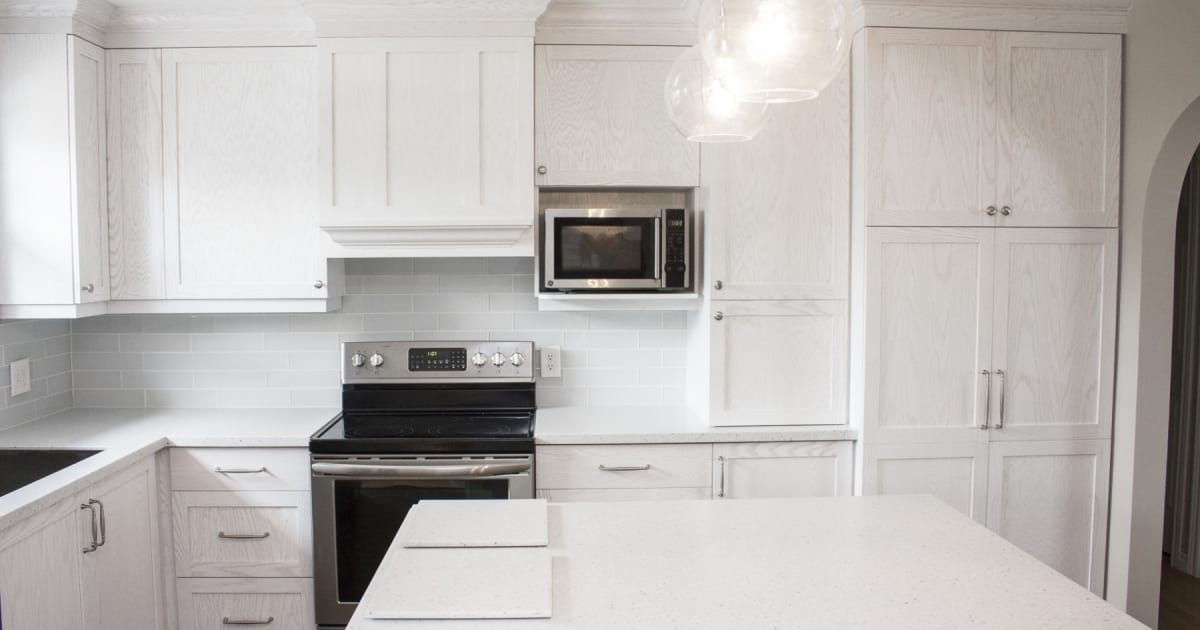 Rise White Frosted Kitchen with Induction Range by Home Fashions
