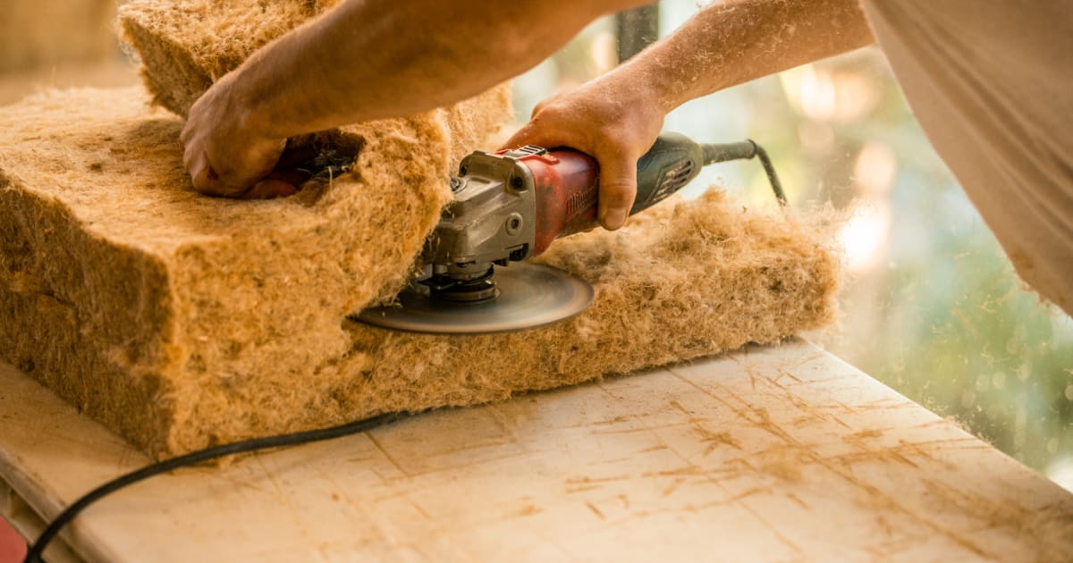 Rise HempWool Is Easy to Cut with Hemp Batt Insulation by Hempitecture