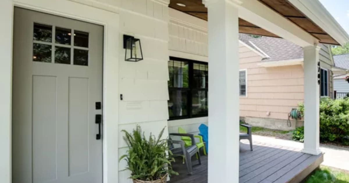 Rise Front Porch Exterior With Wall Mounted Outdoor Lighting By 